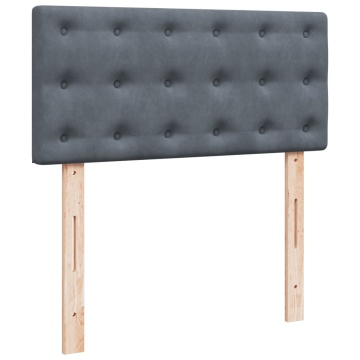 Pat box spring cu saltea, gri închis, 80x200 cm, catifea - Img 8