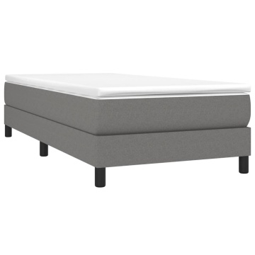 Pat box spring cu saltea, gri închis, 80x200 cm, textil - Img 3