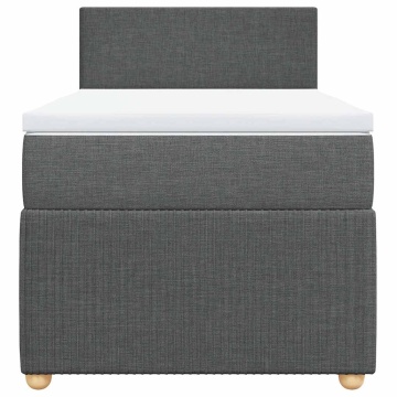 Pat box spring cu saltea, gri închis, 80x200 cm, textil - Img 4
