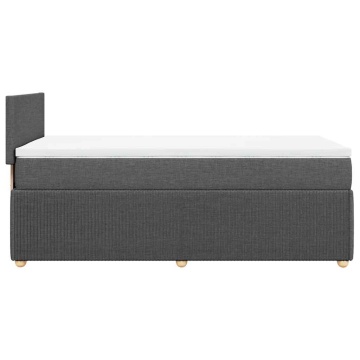Pat box spring cu saltea, gri închis, 80x200 cm, textil - Img 8