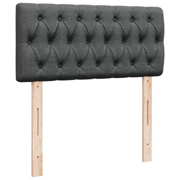 Pat box spring cu saltea, gri închis, 90x200 cm, textil - Img 6
