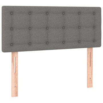 Pat box spring cu saltea, gri închis, 90x200 cm, textil - Img 5