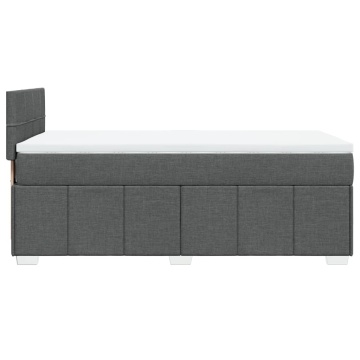Pat box spring cu saltea, gri închis, 90x200 cm, textil - Img 8