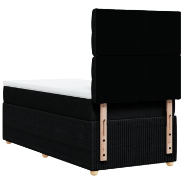 Pat box spring cu saltea, negru, 100x200 cm, textil - Img 7