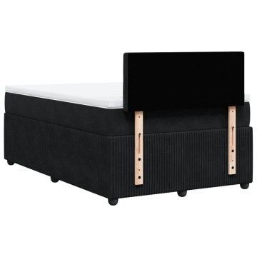 Pat box spring cu saltea, negru, 120x200 cm, catifea - Img 7
