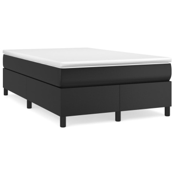 Pat box spring cu saltea, negru, 120x200 cm, piele ecologică - Img 2