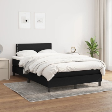 Pat box spring cu saltea, negru, 120x200 cm, textil - Img 1
