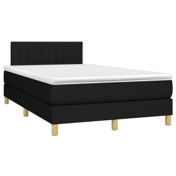 Pat box spring cu saltea, negru, 120x200 cm, textil - Img 3