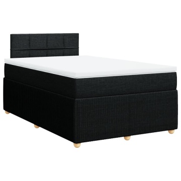 Pat box spring cu saltea, negru, 120x200 cm, textil - Img 2
