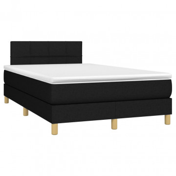 Pat box spring cu saltea, negru, 120x200 cm, textil - Img 3