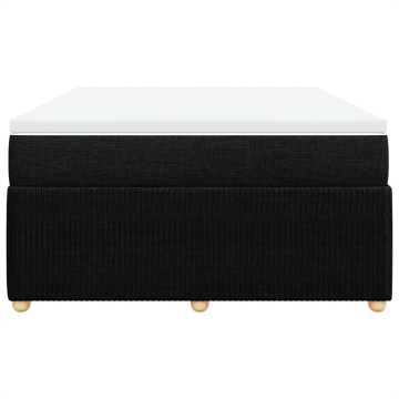Pat box spring cu saltea, negru, 140x200 cm, textil - Img 4