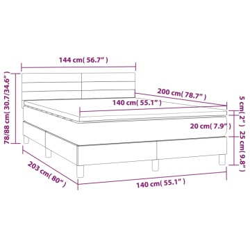 Pat box spring cu saltea, negru, 140x200 cm, textil - Img 6