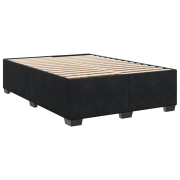 Pat box spring cu saltea, negru, 160x200 cm, catifea - Img 8