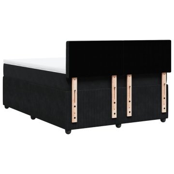 Pat box spring cu saltea, negru, 160x200 cm, catifea - Img 7