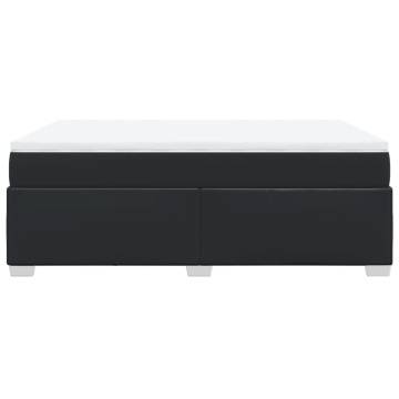 Pat box spring cu saltea, negru, 160x200 cm, piele ecologică - Img 7