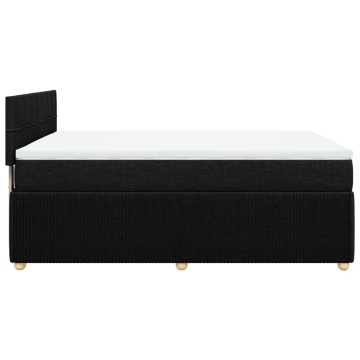 Pat box spring cu saltea, negru, 160x200 cm, textil - Img 8