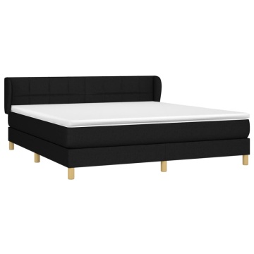 Pat box spring cu saltea, negru, 180x200 cm, catifea - Img 3