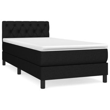 Pat box spring cu saltea, negru, 80x200 cm, textil - Img 2