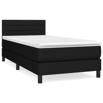 Pat box spring cu saltea, negru, 80x200 cm, textil - Img 2