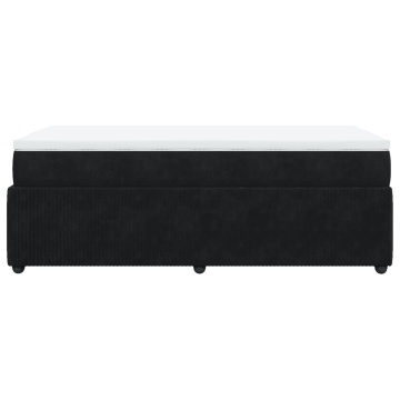 Pat box spring cu saltea, negru, 90x190 cm, catifea - Img 7