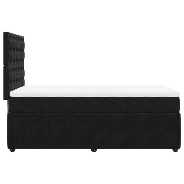 Pat box spring cu saltea, negru, 90x190 cm, catifea - Img 8