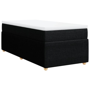 Pat box spring cu saltea, negru, 90x190 cm, textil - Img 2