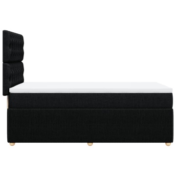 Pat box spring cu saltea, negru, 90x190 cm, textil - Img 8
