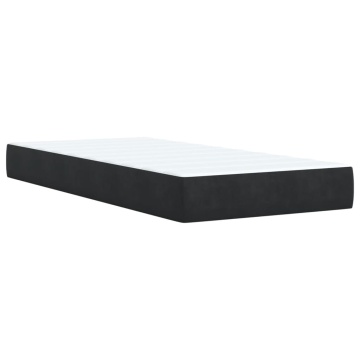 Pat box spring cu saltea, negru, 90x200 cm, catifea - Img 5