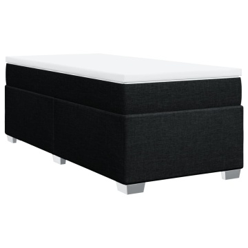 Pat box spring cu saltea, negru, 90x200 cm, textil - Img 2