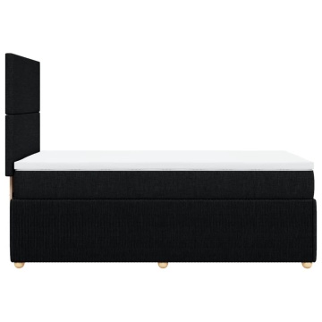 Pat box spring cu saltea, negru, 90x200 cm, textil - Img 8