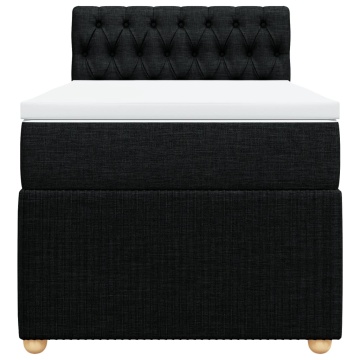 Pat box spring cu saltea, negru, 90x200 cm, textil - Img 5