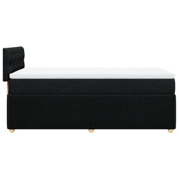 Pat box spring cu saltea, negru, 90x200 cm, textil - Img 8