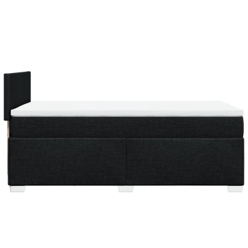 Pat box spring cu saltea, negru, 90x200 cm, textil - Img 8