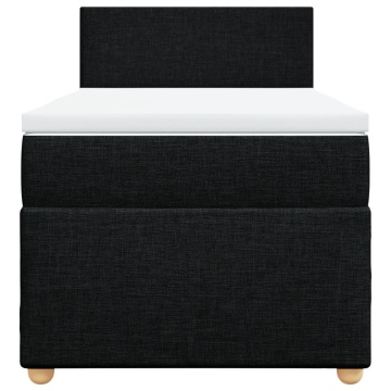 Pat box spring cu saltea, negru, 90x200 cm, textil - Img 5