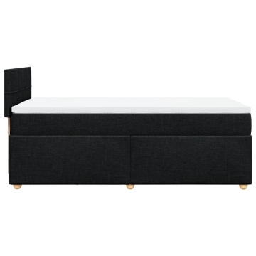 Pat box spring cu saltea, negru, 90x200 cm, textil - Img 6