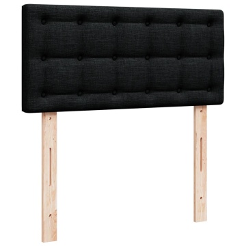 Pat box spring cu saltea, negru, 90x200 cm, textil - Img 6