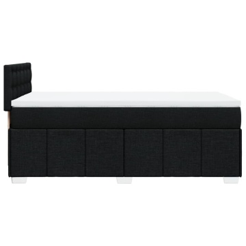 Pat box spring cu saltea, negru, 90x200 cm, textil - Img 6