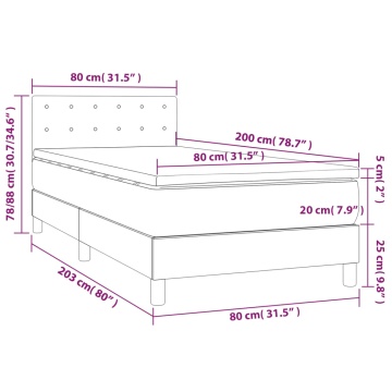 Pat continental cu saltea & LED, negru, 80x200 cm, piele eco - Img 7