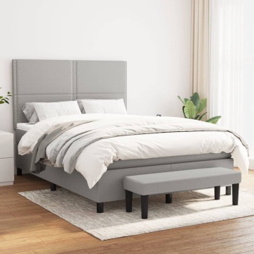 Pat continental, gri deschis, 140x200 cm, material textil - Img 1