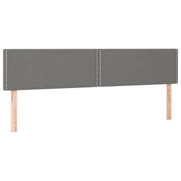 Pat cu arcuri, saltea și LED, gri închis, 180x200 cm, textil - Img 6