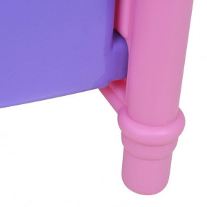 Pat de jucărie păpuși pentru camera de joacă a copiilor, roz + violet - Img 7