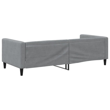 Pat de zi, gri deschis, 90x200 cm, material textil - Img 8