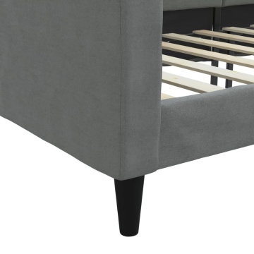Pat de zi, gri închis, 90x200 cm, material textil - Img 5