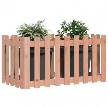Pat înălțat grădină cu design gard 100x50x50 cm lemn douglas - Img 3