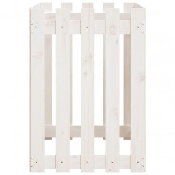 Pat înălțat grădină design gard alb 100x50x70cm lemn pin tratat - Img 5