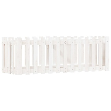 Pat înălțat grădină design gard alb 150x50x50cm lemn pin tratat - Img 2