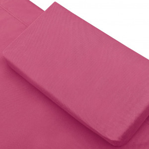 Pat șezlong de exterior cu baldachin și pernă, roz - Img 7