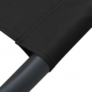 Pat șezlong de exterior, negru, material textil - Img 5