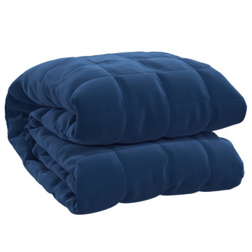 Pătură cu greutăți, albastru, 200x225 cm, 13 kg, textil - Img 2