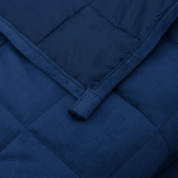 Pătură cu greutăți, albastru, 200x225 cm, 13 kg, textil - Img 6